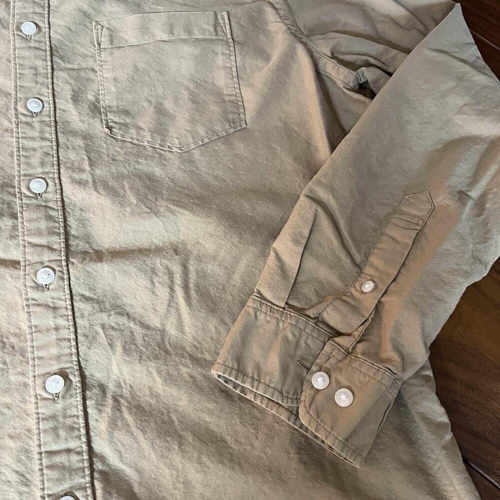 Sonoma Men's Button Down Shirt Beige Khaki Cotton Size XL - Picture 2 of 10